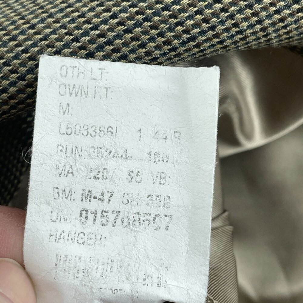 Marshall Fields Mens 46 Blazer Jacket L Wool & Silk Blend Beige Lined Two 5785 - Picture 4 of 12